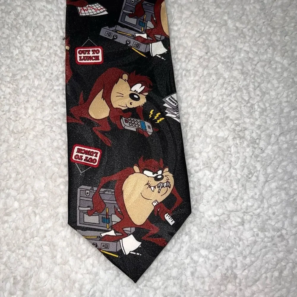 2 Vintage Looney Tunes Tasmanian Devil Ties Taz